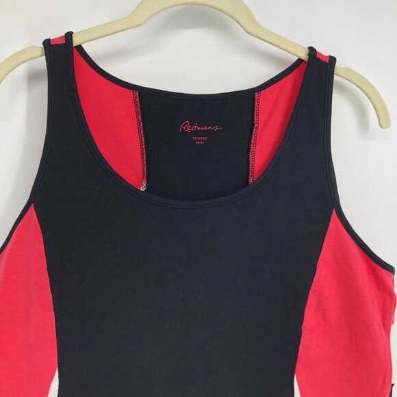 Reitman's Black, Red & White Round neck Athletic Muscle Tank Top size M Petite - Picture 2 of 12